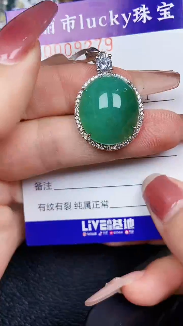 颈饰银S925镶嵌翡翠9279