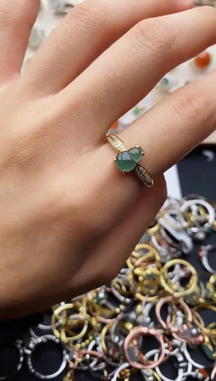 【闪购商品】翡翠戒指银S925镶嵌缅甸翡翠