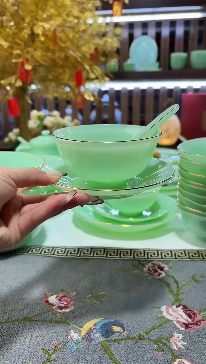 玉瓷三件套10套餐具