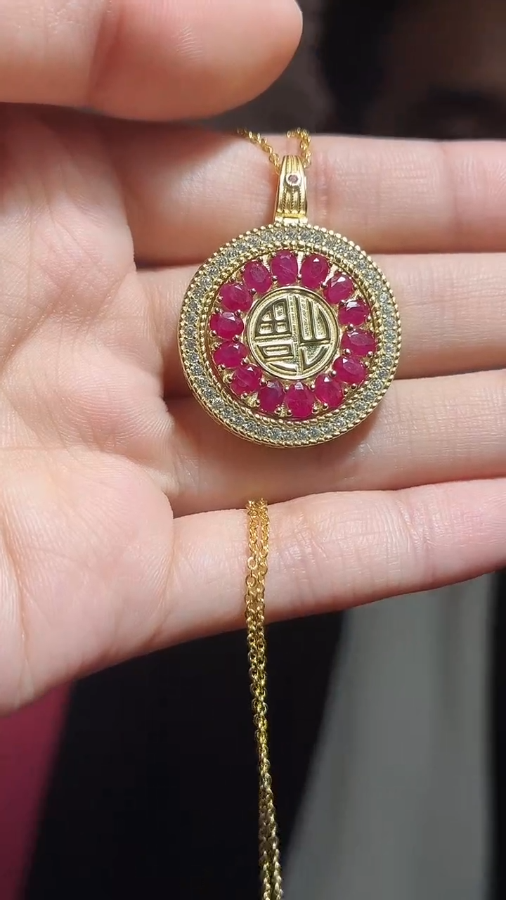 颈饰银S925镶嵌红宝石（扎德严选）