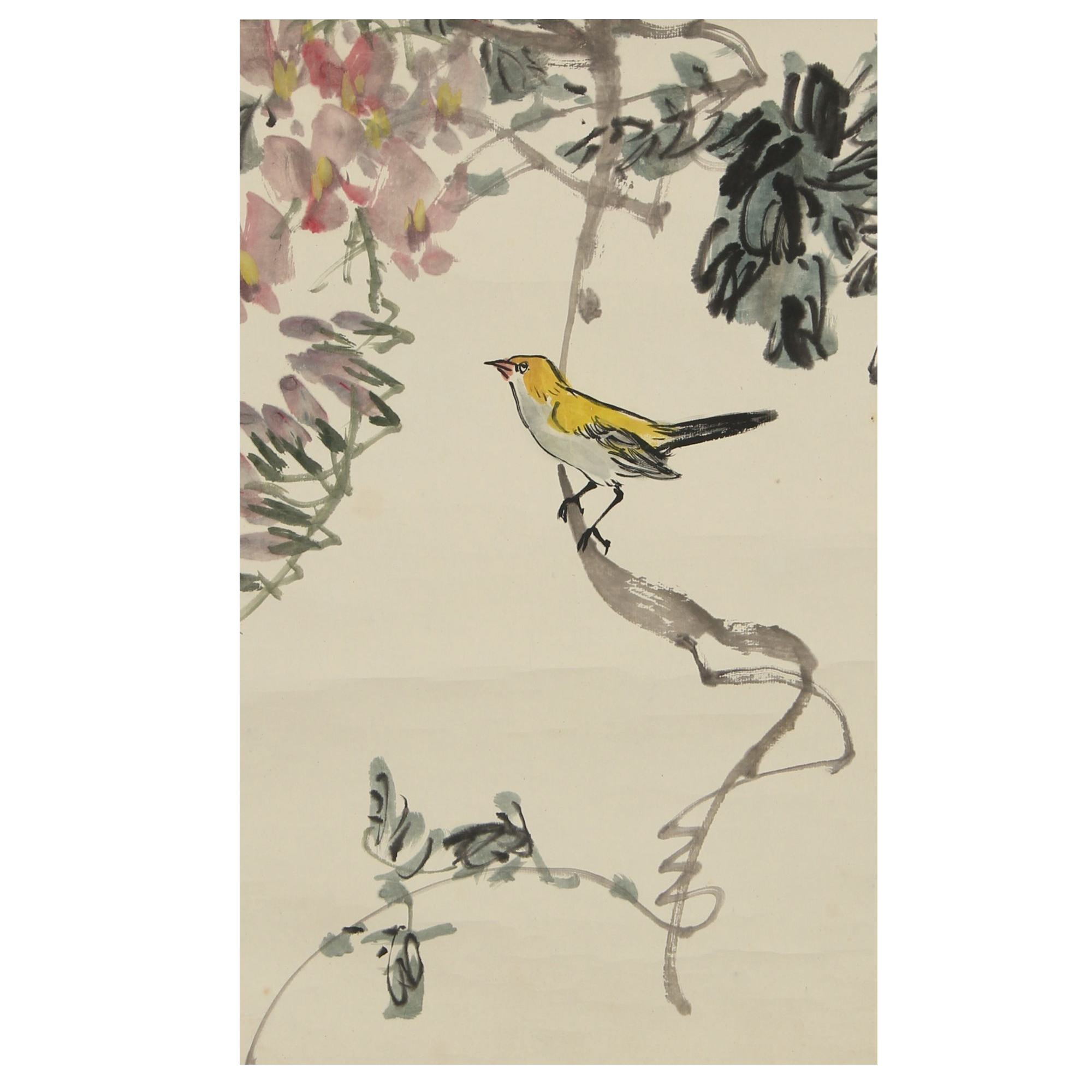 LOT.981 《花鸟》44*33cm 纸本设色镜片