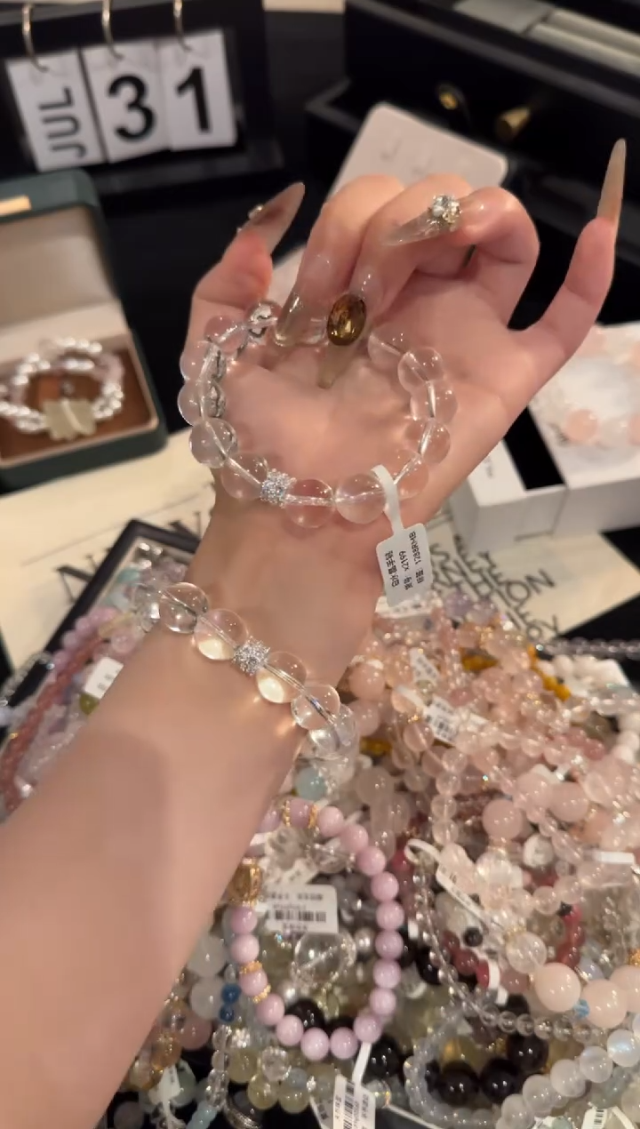 水晶手链合金白水晶x2199