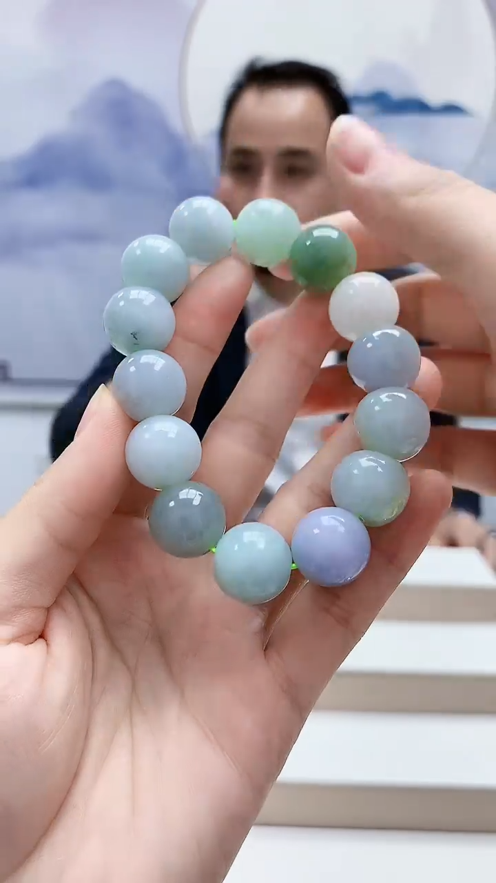 未镶嵌定制翡翠4957lr-毛货手串38
