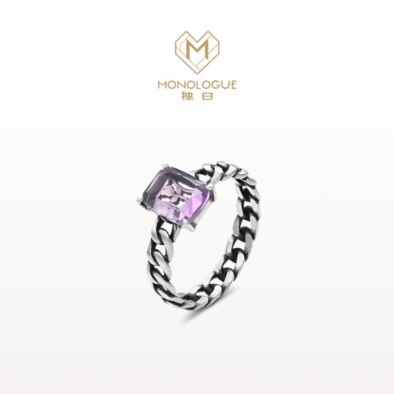 【新品】MONOLOGUE独白欧罗巴狂想铂金瑰紫晶戒指MJ31