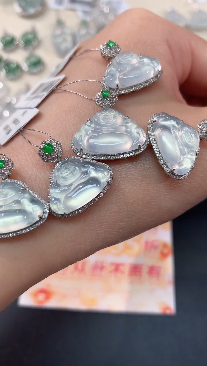 翡翠18K金镶嵌吊坠(不含链)Q246多样性发一件|2999