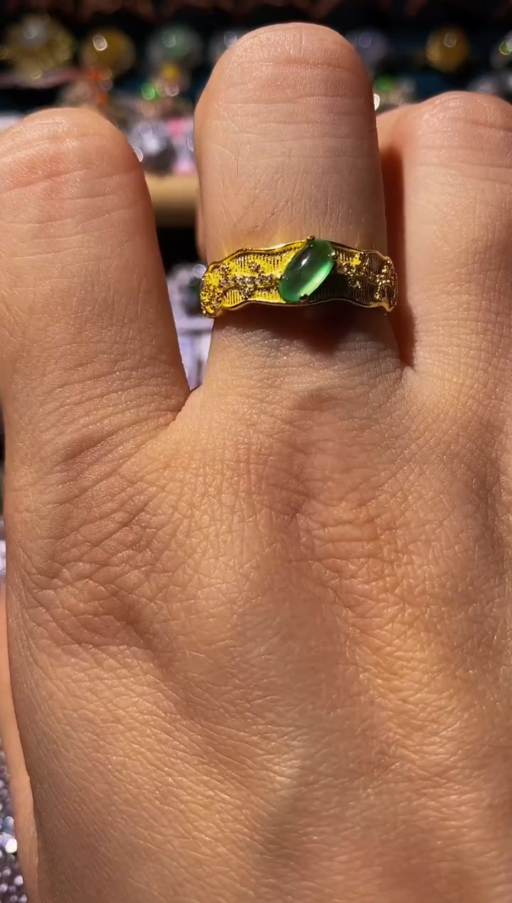 翡翠戒指银S925镶嵌.................