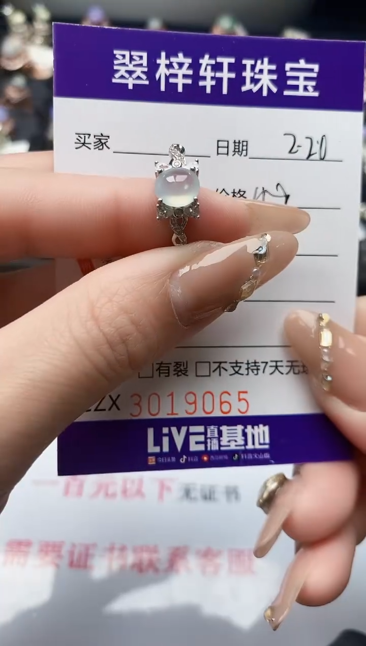 【闪购商品】翡翠戒指银S925镶嵌/9065