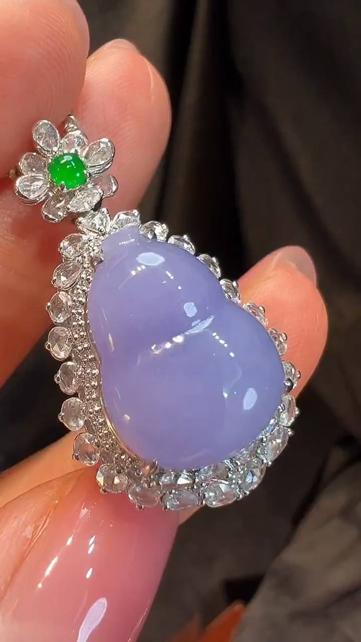 吊坠(不含链)18K金镶嵌翡翠L6