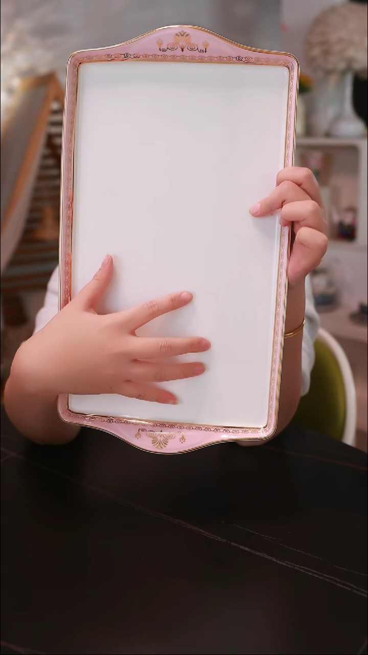 【闪购商品】···微瑕疵英伦粉色托盘E312