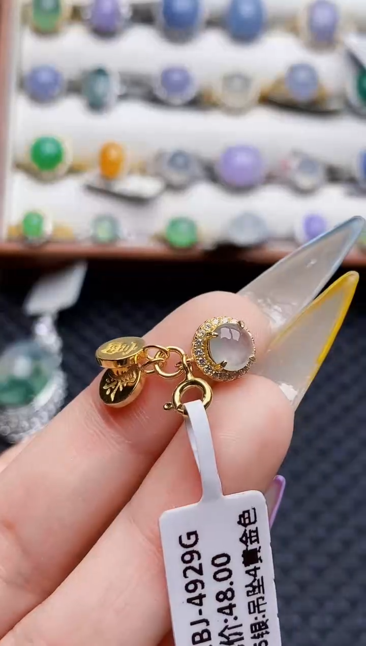 银S925镶嵌戒指翡翠6061