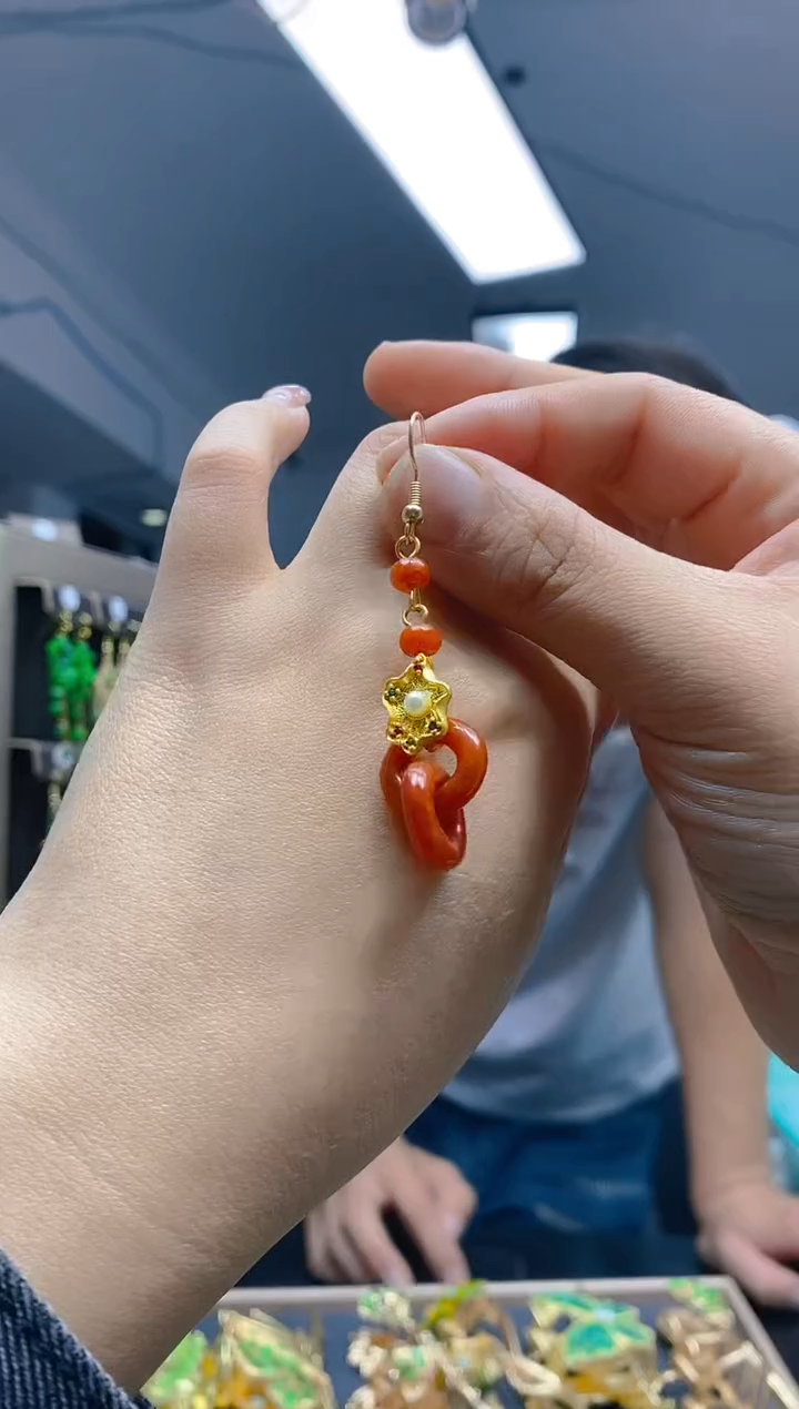 【闪购商品】翡翠耳饰合金0228翡翠耳钩一个