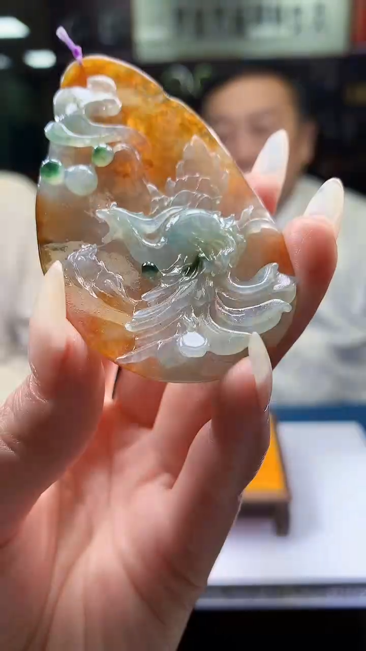 【闪购商品】定制翡翠未镶嵌8056jj-毛货挂件87