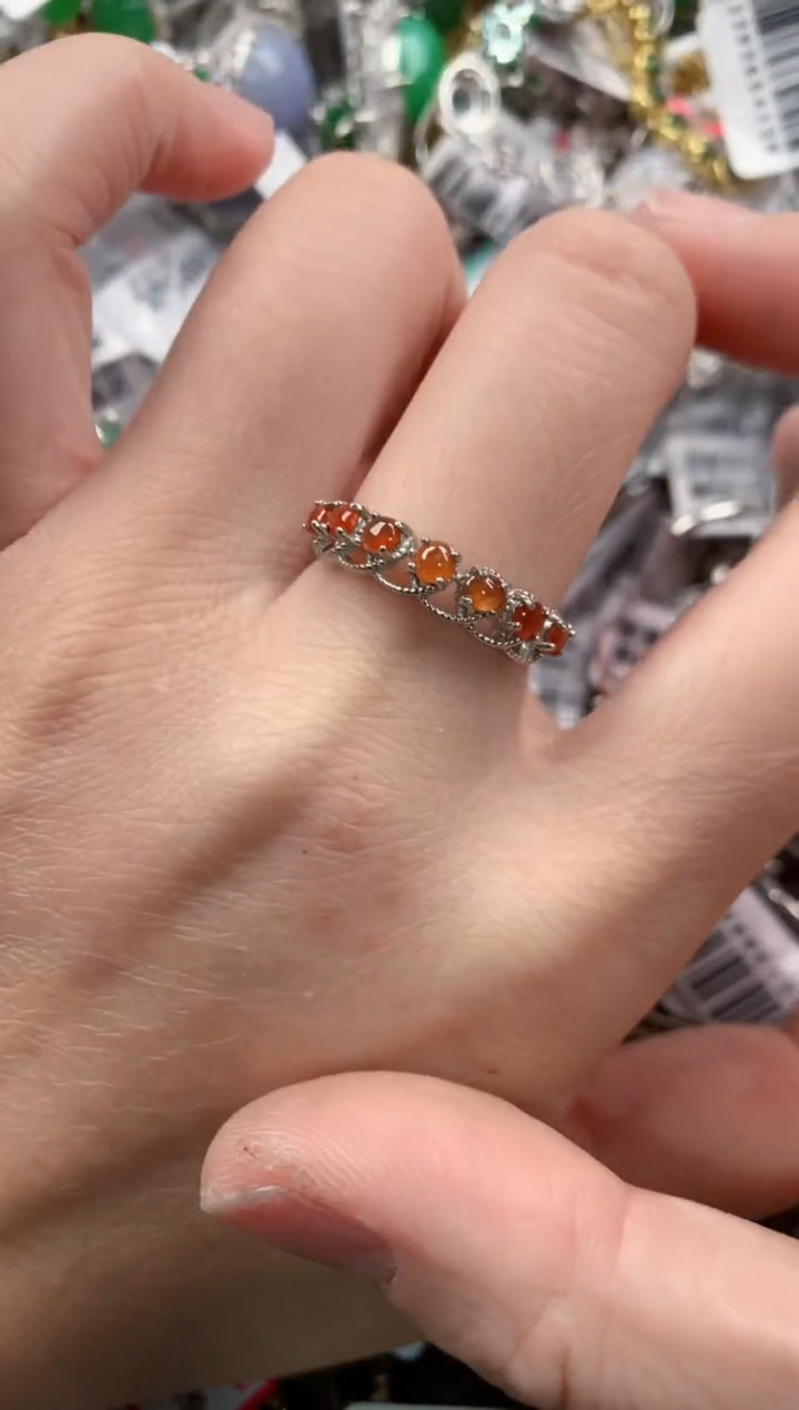 银S925镶嵌戒指翡翠11-11---9