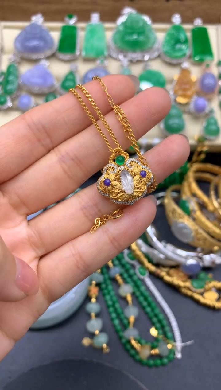 【闪购商品】翡翠颈饰18K金镶嵌484-中国好珍宝