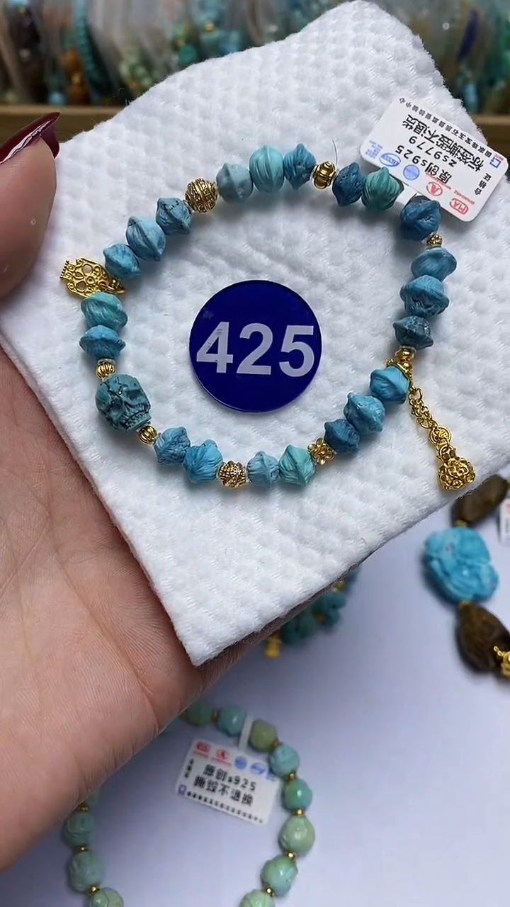 【闪购商品】绿松石手串银S925镶嵌425