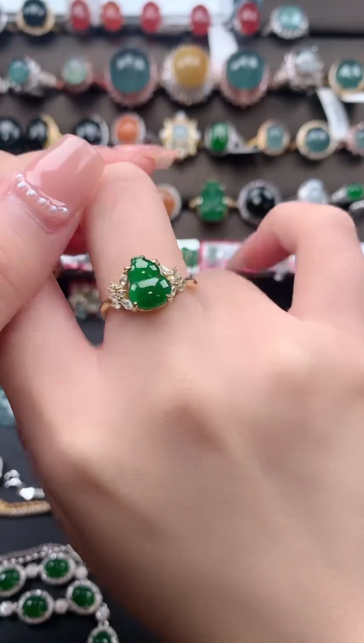 【闪购商品】翡翠戒指银S925镶嵌62141