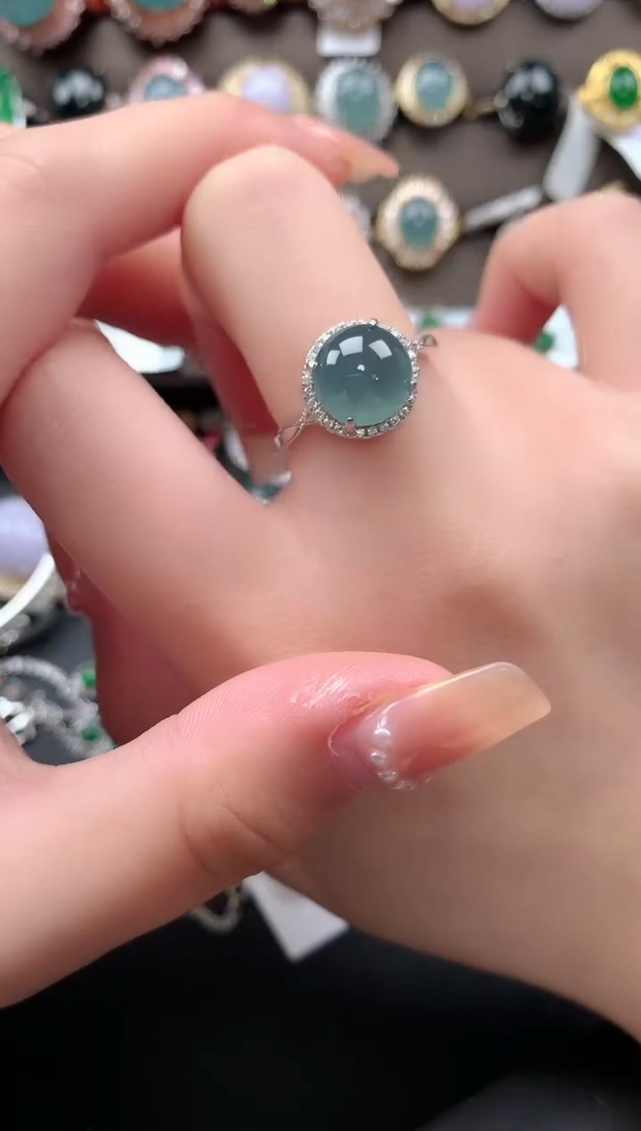 【闪购商品】翡翠戒指银S925镶嵌52141