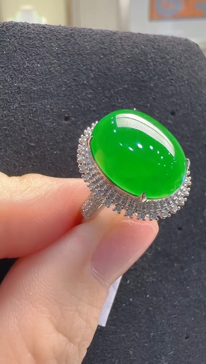 【闪购商品】翡翠戒指18K金镶嵌多样性发货拍一发一