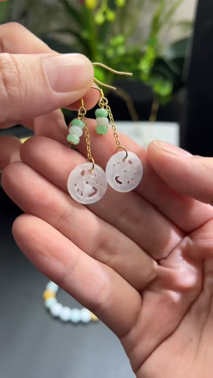 【闪购商品】翡翠耳环银S925镶嵌耳环