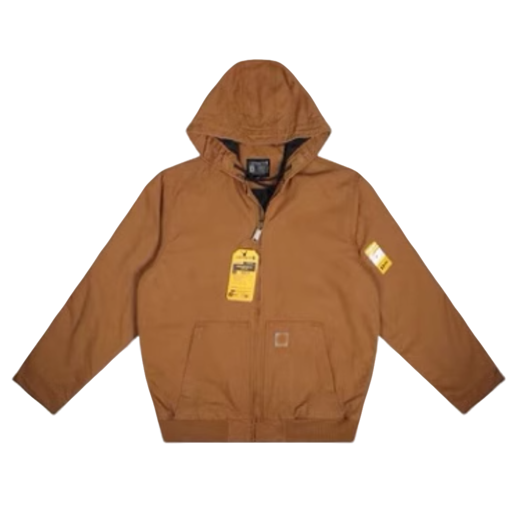 J130尾 重磅帆布夹克棉服冬季加厚款保暖工装连帽外套男女同款Y
