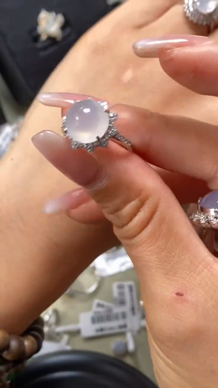 【闪购商品】翡翠戒指银S925镶嵌9030