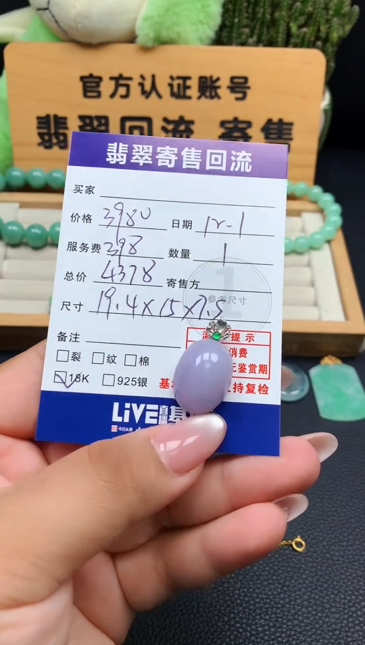 颈饰18K金镶嵌翡翠10151292