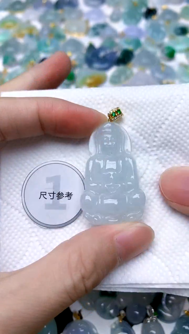 颈饰银S925镶嵌翡翠天然A货翡翠