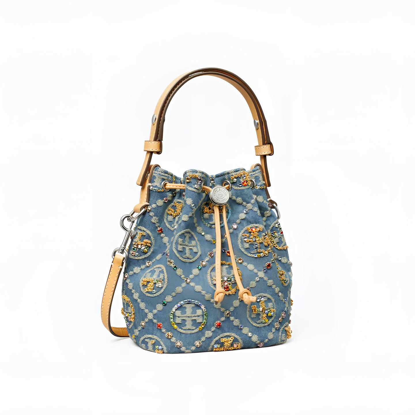 TORY BURCH/汤丽柏琦Sadie麻麻美国专柜采购全球限量迷你牛仔水桶