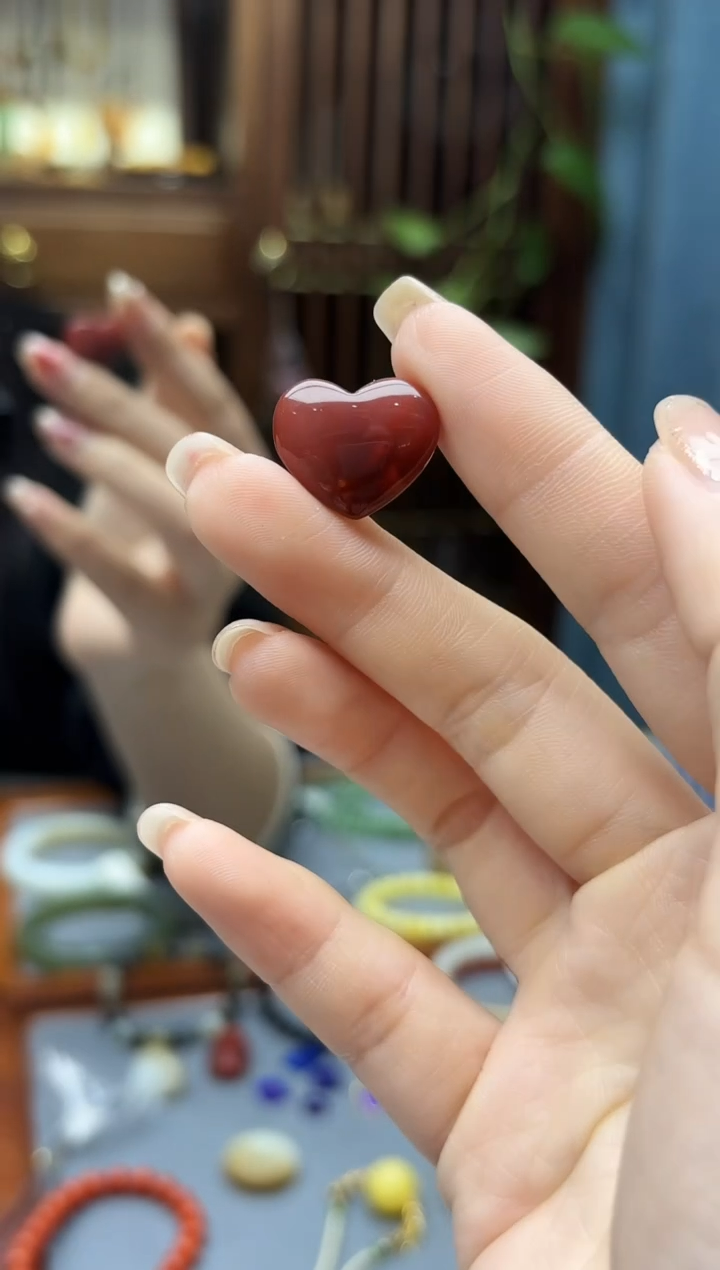 未镶嵌南红玛瑙挂件南红爱心配饰JN