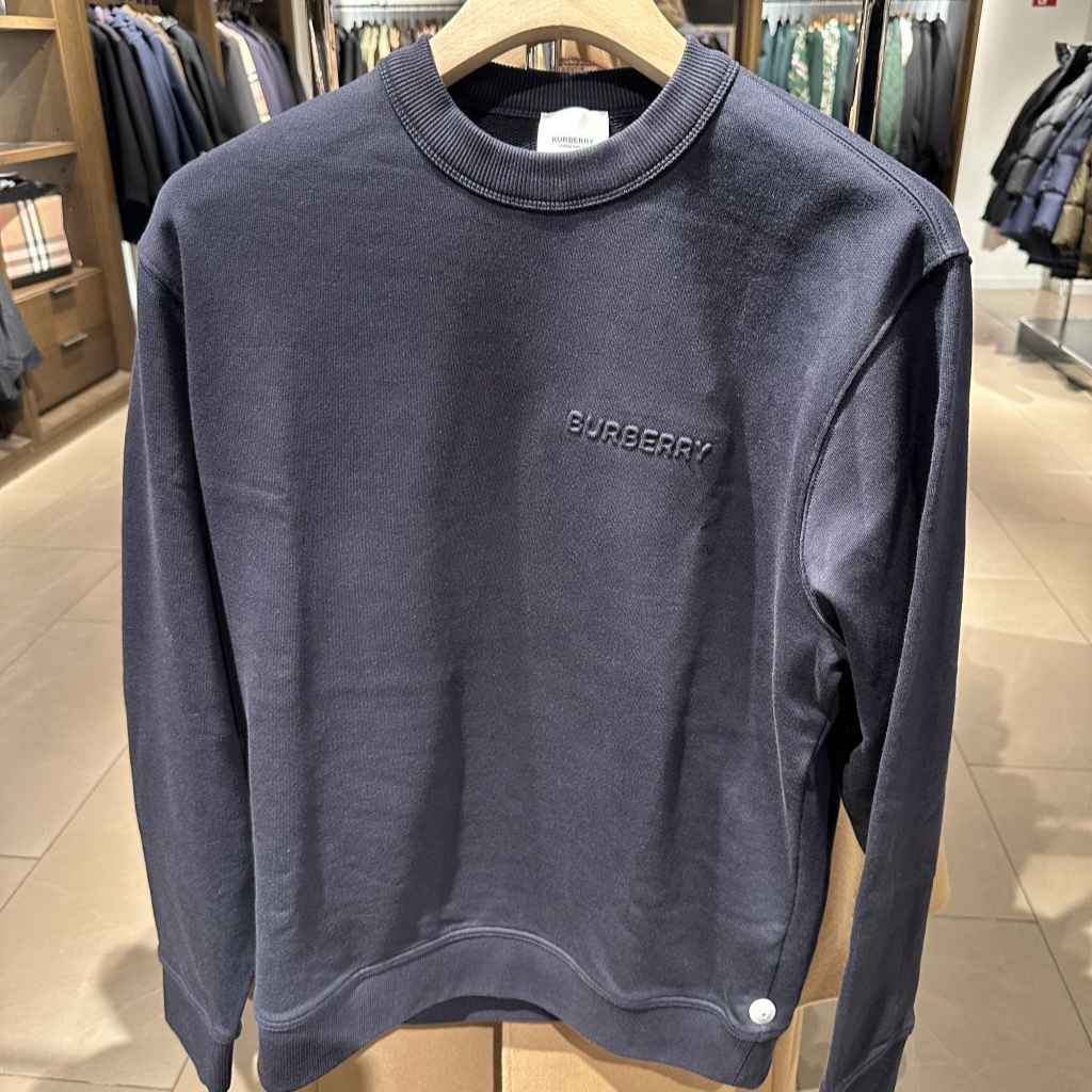 BURBERRY/博柏利 男款圆领纯色卫衣刺绣字母标圆领卫衣