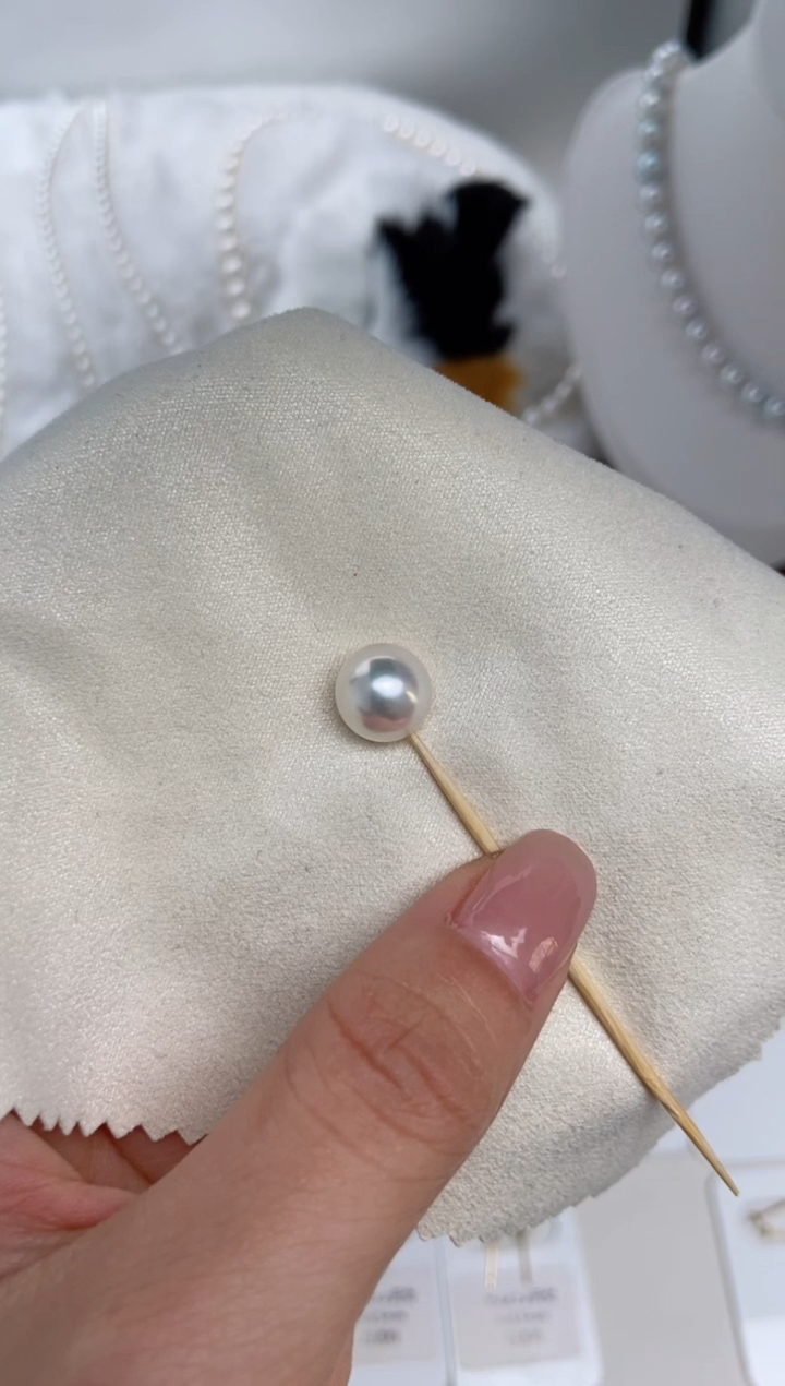 【闪购商品】18K金镶嵌海水珍珠裸珠9.5-10mm裸珠1颗