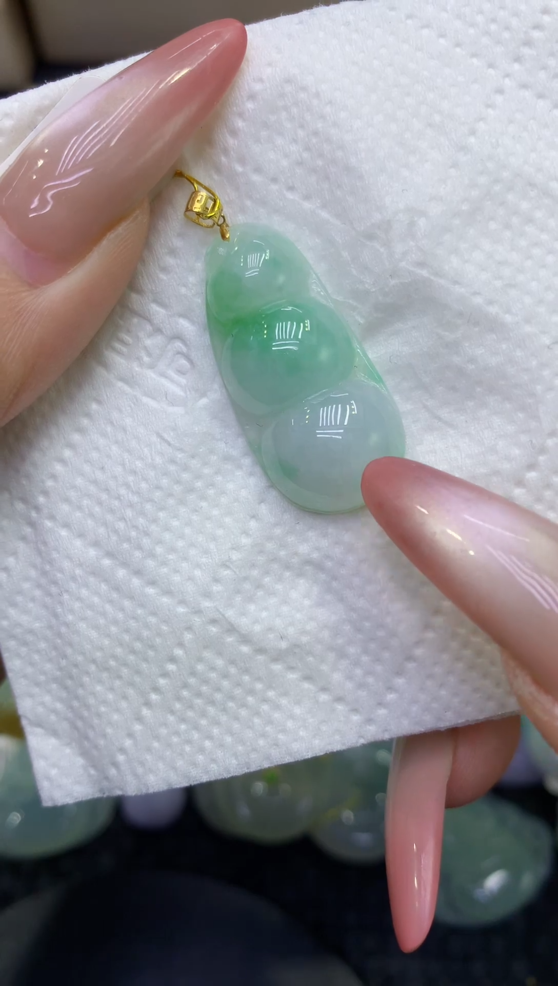 颈饰18K金镶嵌翡翠天然缅甸A货翡翠