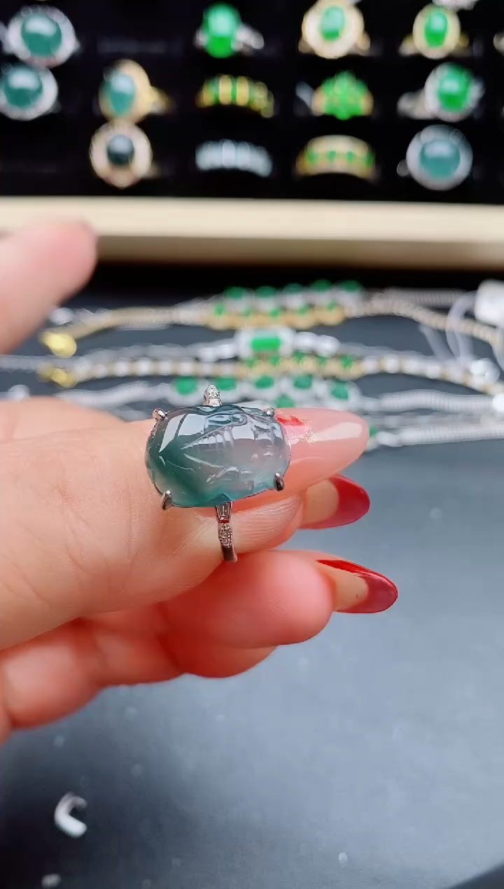 【闪购商品】翡翠戒指银S925镶嵌508550