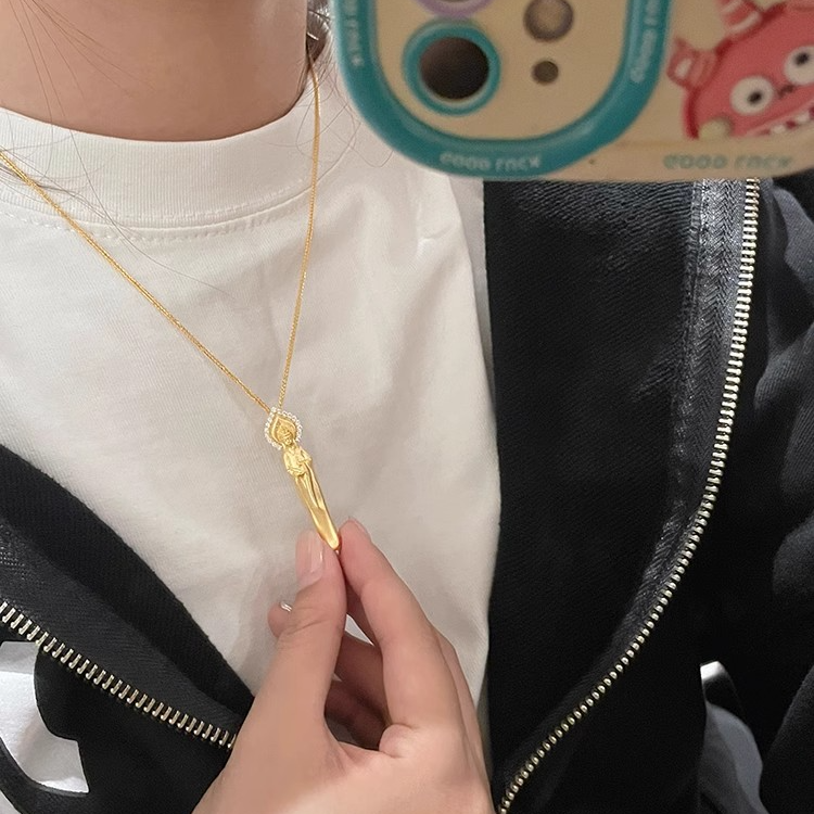 铜合金项链 新中式项链小众独特设计轻奢精致颈链女款坠链简约