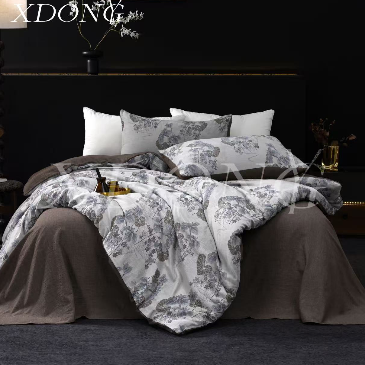 XDONGY（冬云家纺）高端200*230双层纱 柔情绘卷蓝 冬被 