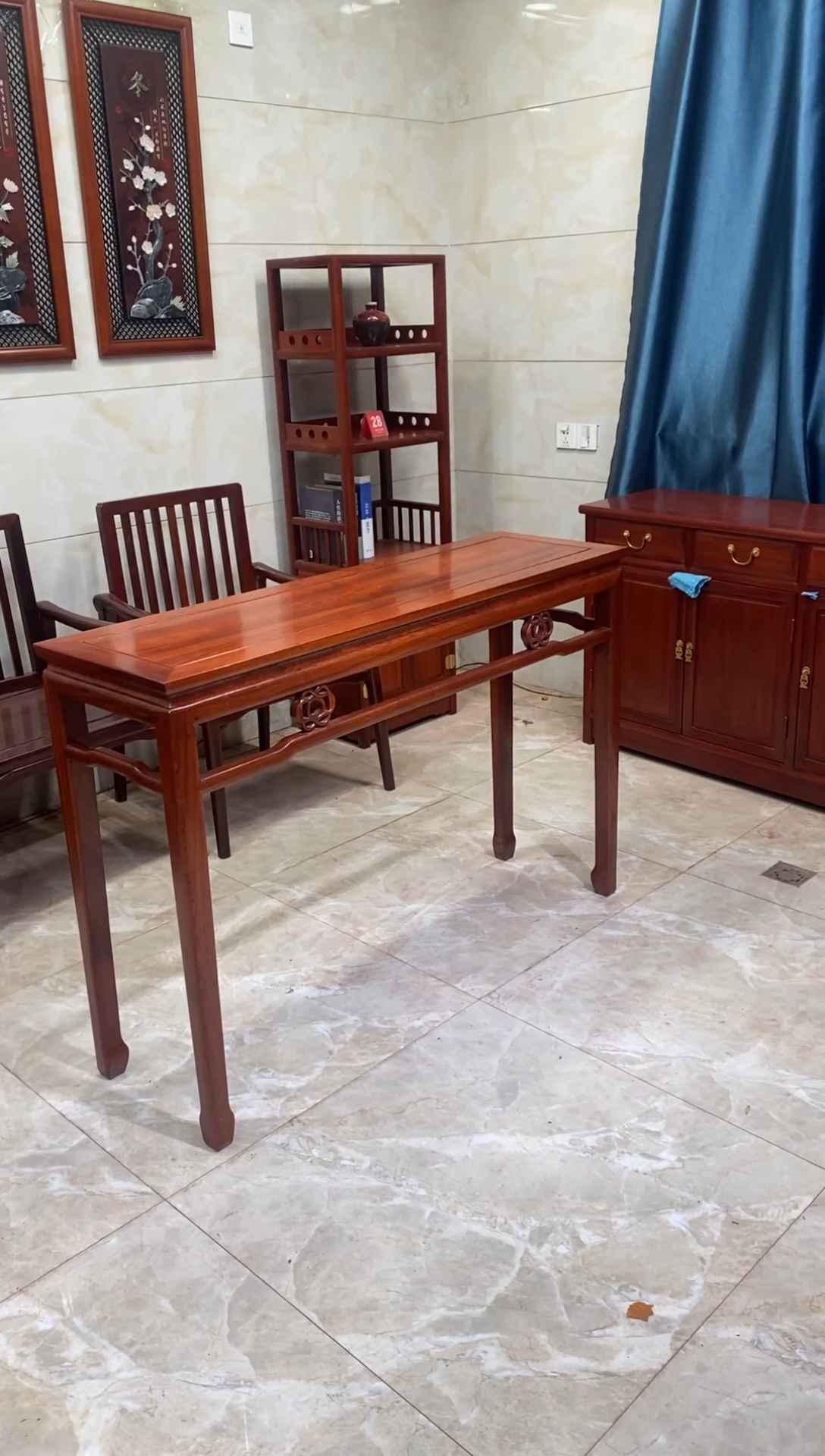 花梨木类刺猬紫檀128条案