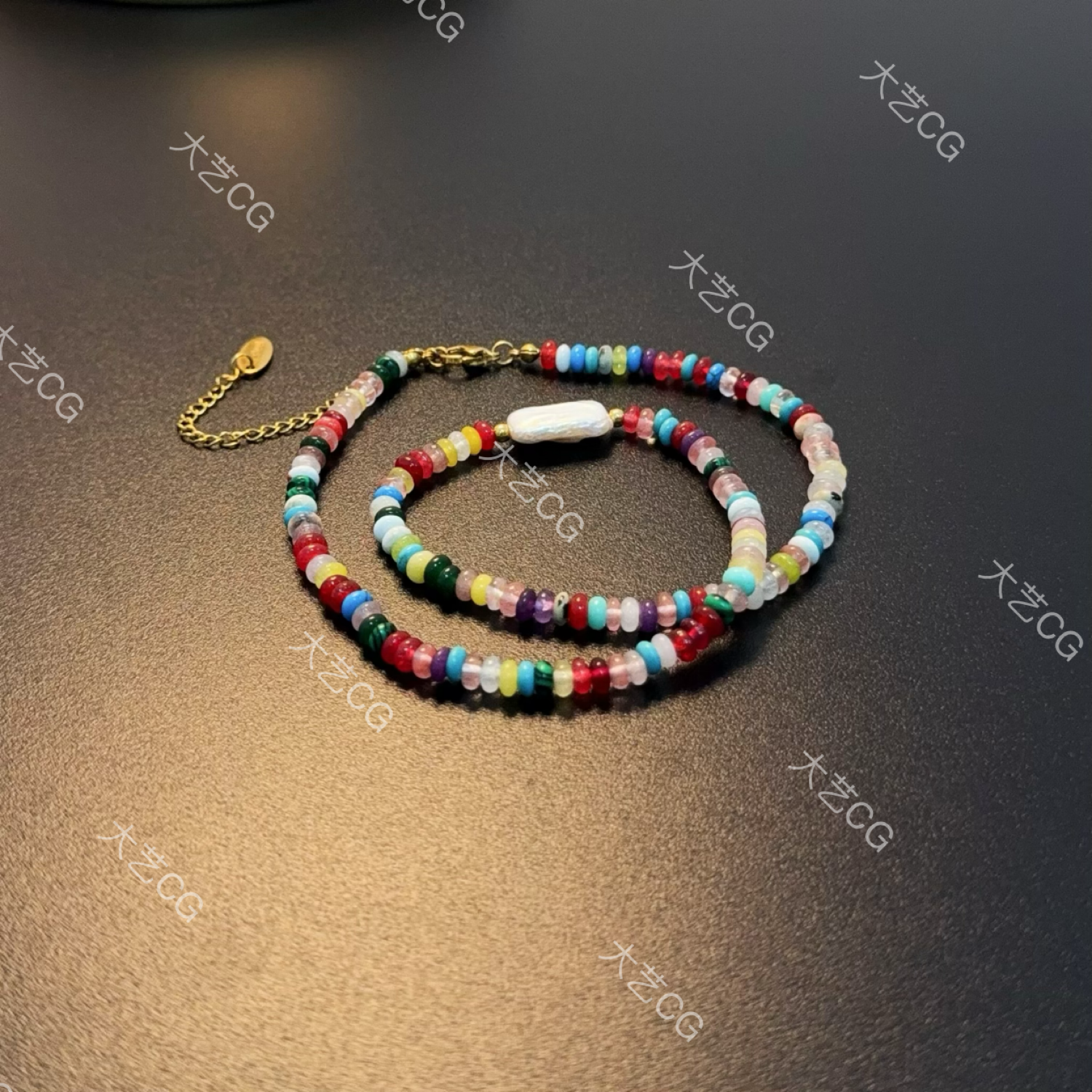 铜合金珐琅项链 彩色夏天多巴胺海边波西米亚风项链NEGlc 0577