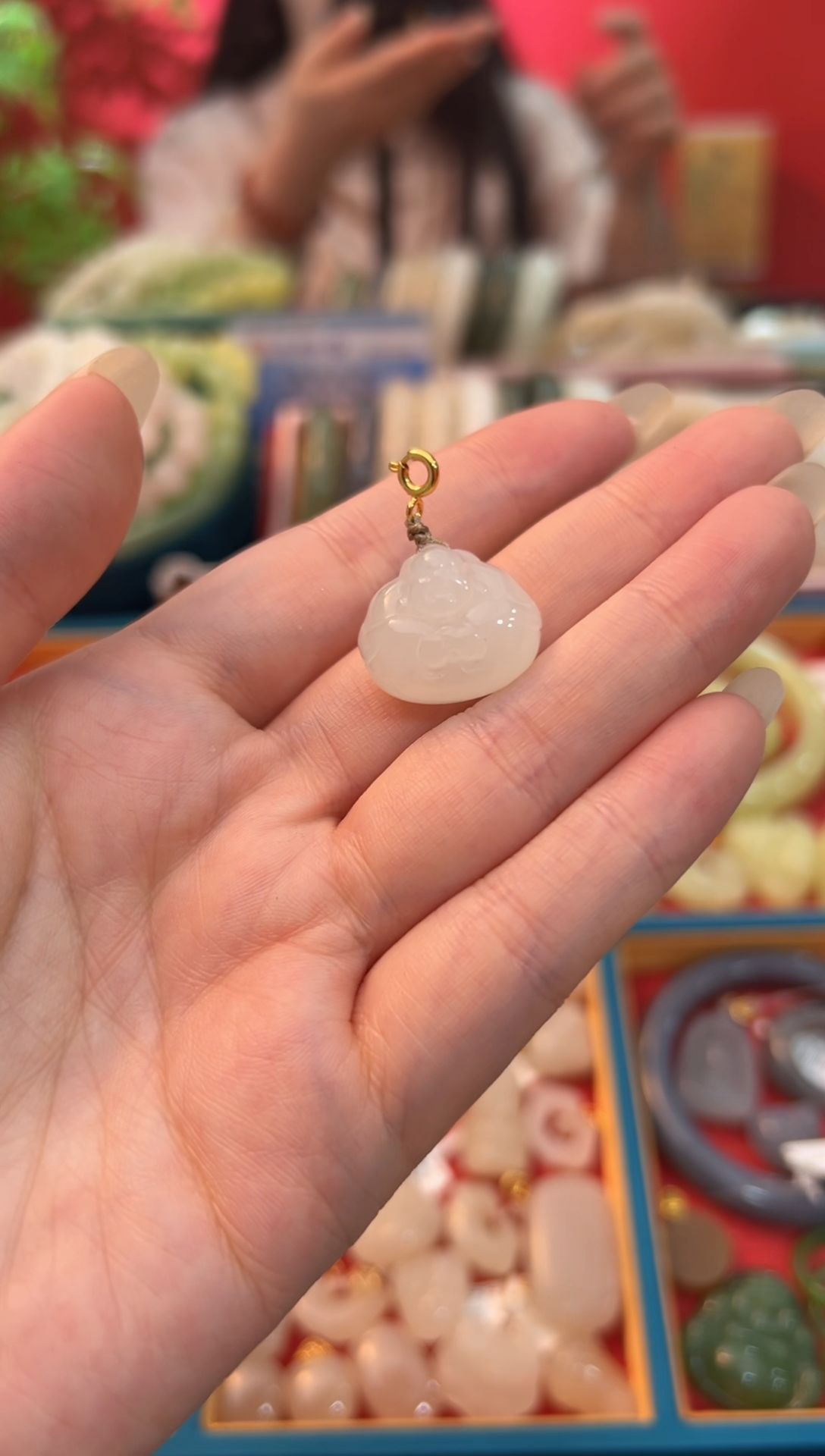 【闪购商品】和田玉吊坠未镶嵌白玉抱抱佛