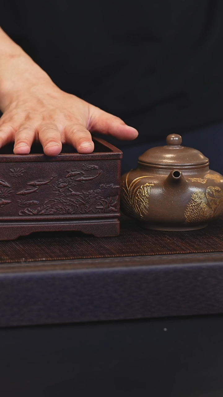 茶壶紫砂宜兴紫砂壶syh2507+花盆