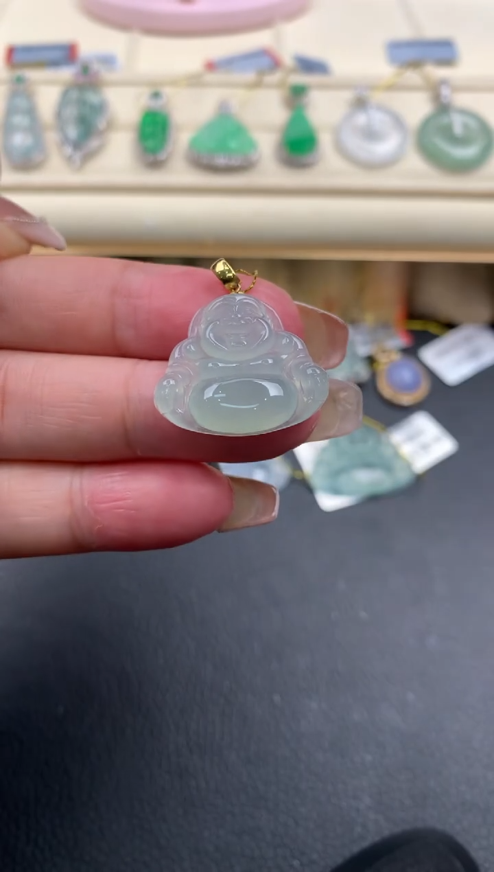 【闪购商品】翡翠颈饰18K金镶嵌Q230      