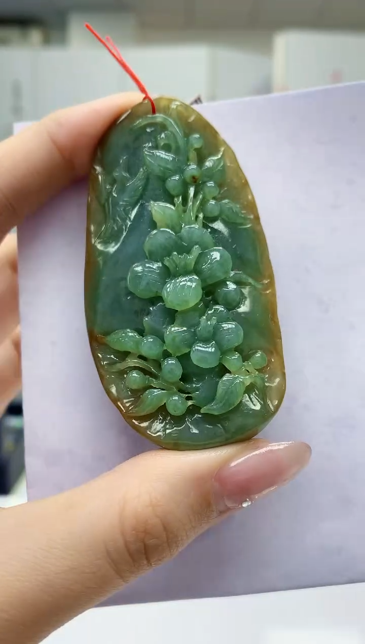 【闪购商品】定制翡翠未镶嵌5060jw-毛货挂件352