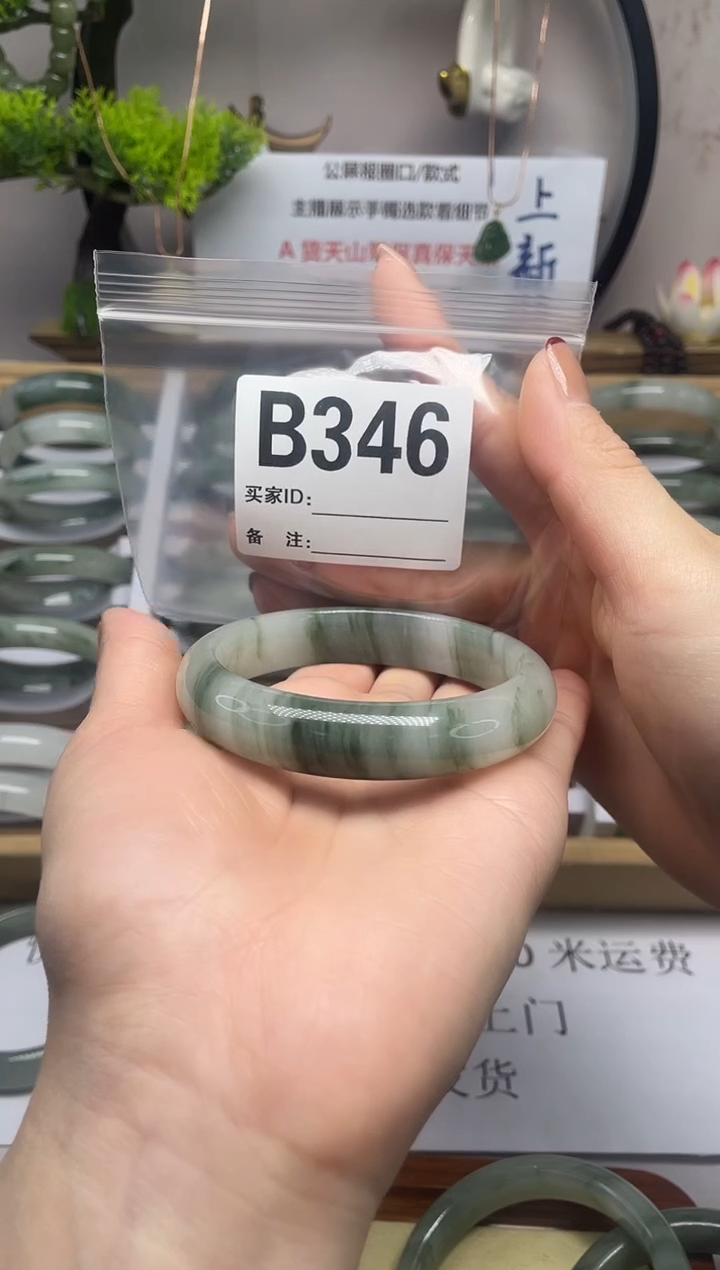 【闪购商品】石英质玉（天山翠）手镯未镶嵌b346