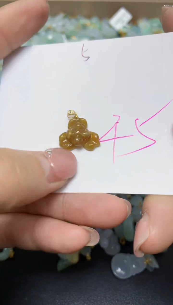 【闪购商品】翡翠挂件18K金镶嵌 天然翡翠A货