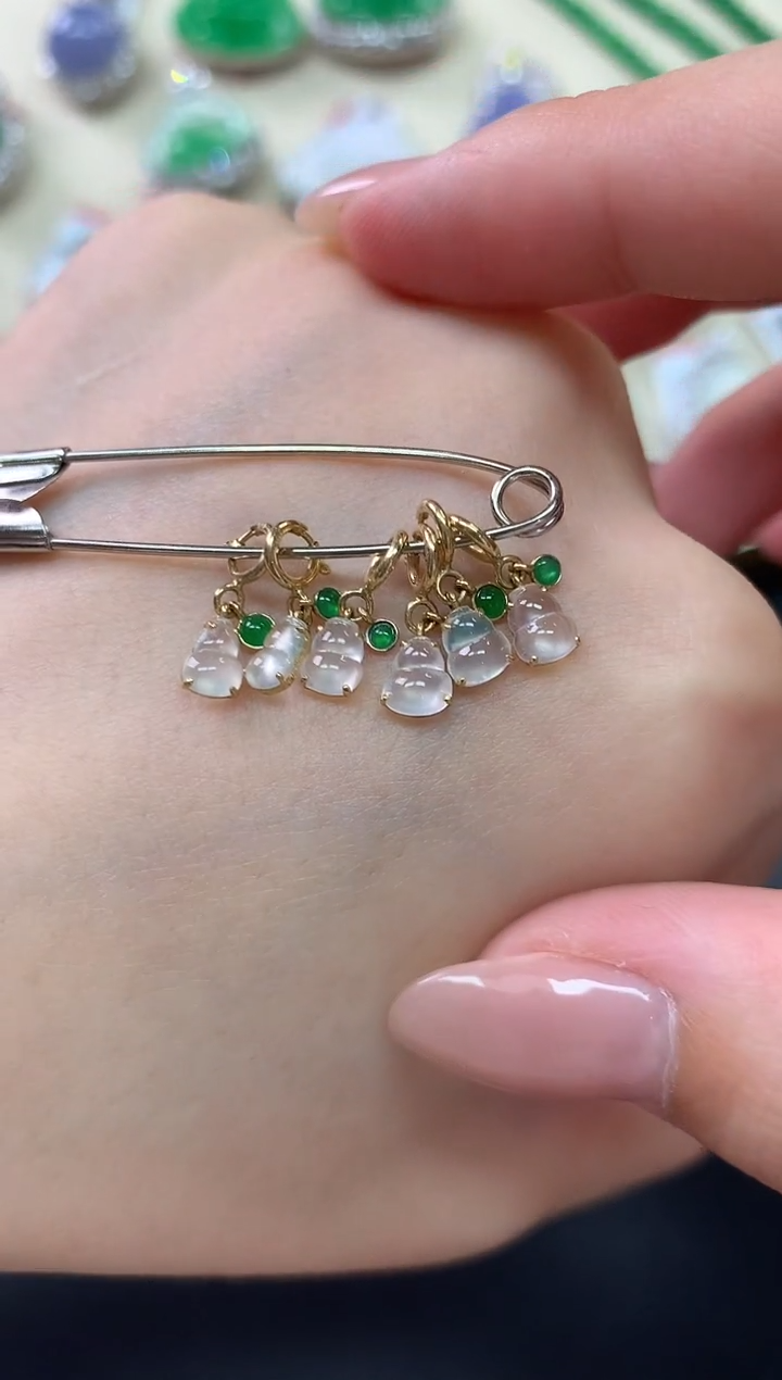 翡翠18K金镶嵌吊坠(不含链)Y399|多样性发货一件398