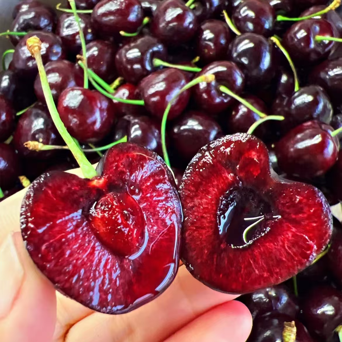 ★ 顺丰包邮专属★   空运黑车厘子3JD 个大多汁 ，内附果径卡