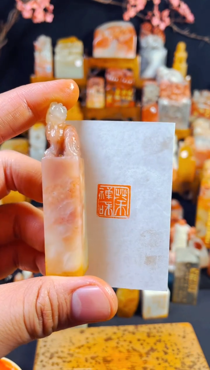 【闪购商品】老挝石印石手工篆刻《禅茶一味》