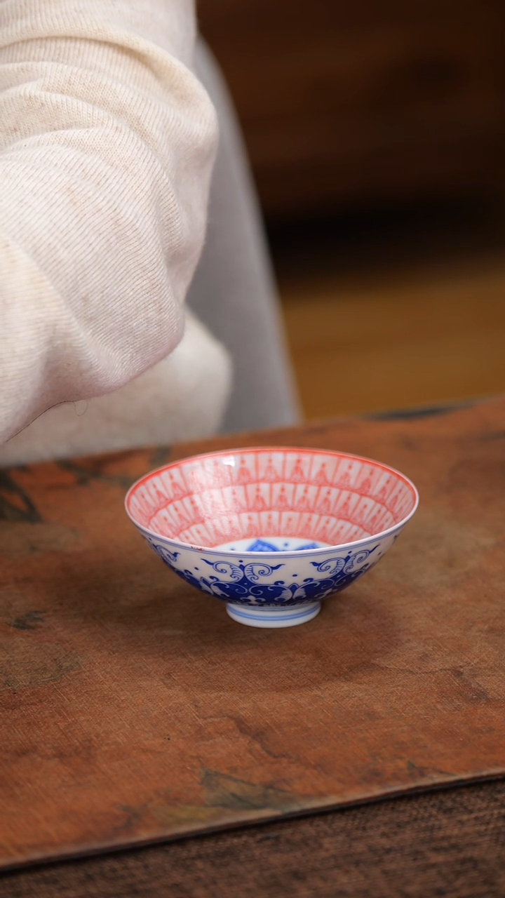 【闪购商品】手工 青花拓片 千佛斗笠杯22222