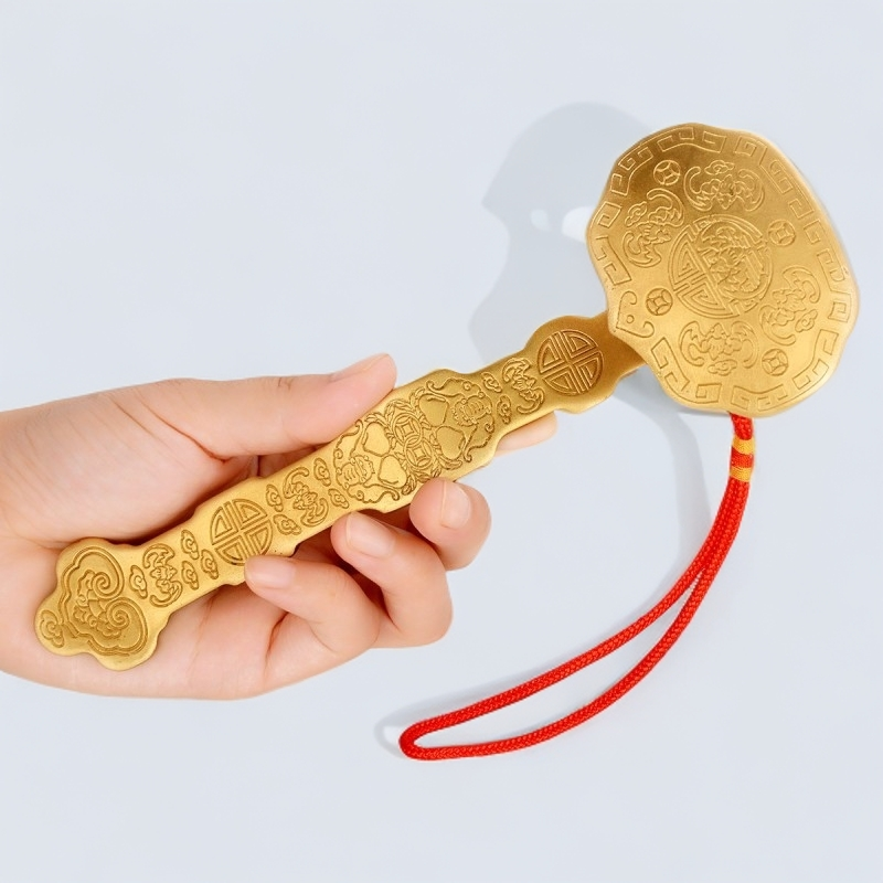 黄铜如意摆件挂件中式手把件家居装饰酒柜店铺办公室手工工艺礼品