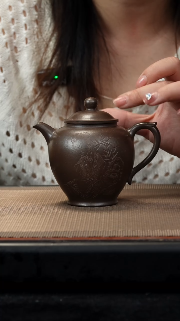 茶壶紫砂还原烧刻绘怀香220c