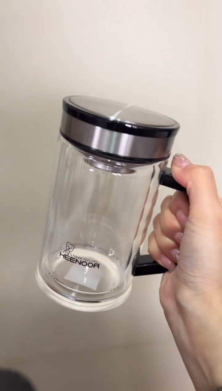 【闪购商品】双层把手高档420ml高硼硅茶杯